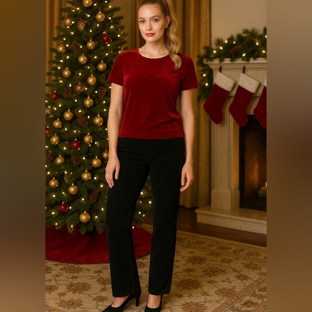 WOMYN Black Genuine Suede Leather Pants – Size 12